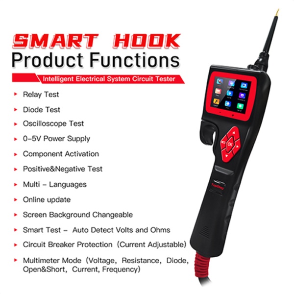 TopDiag P200 Power Circuit Probe Tester Kit, 9-30V Automotive Electric Tester Tool,